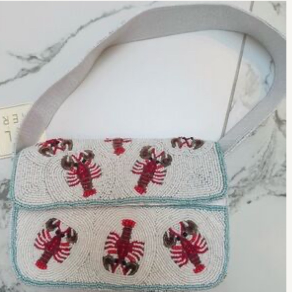 Viral TikTok Beaded Bag Lobster / Crawfish Design Shoulder Bag